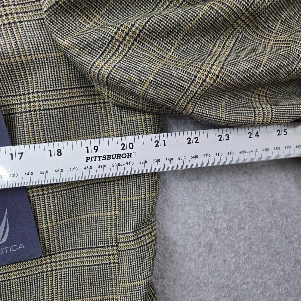 Nautica Men Blazer‎ 39R Brown Wool Alpaca Jacket Glen Check Plaid NWT